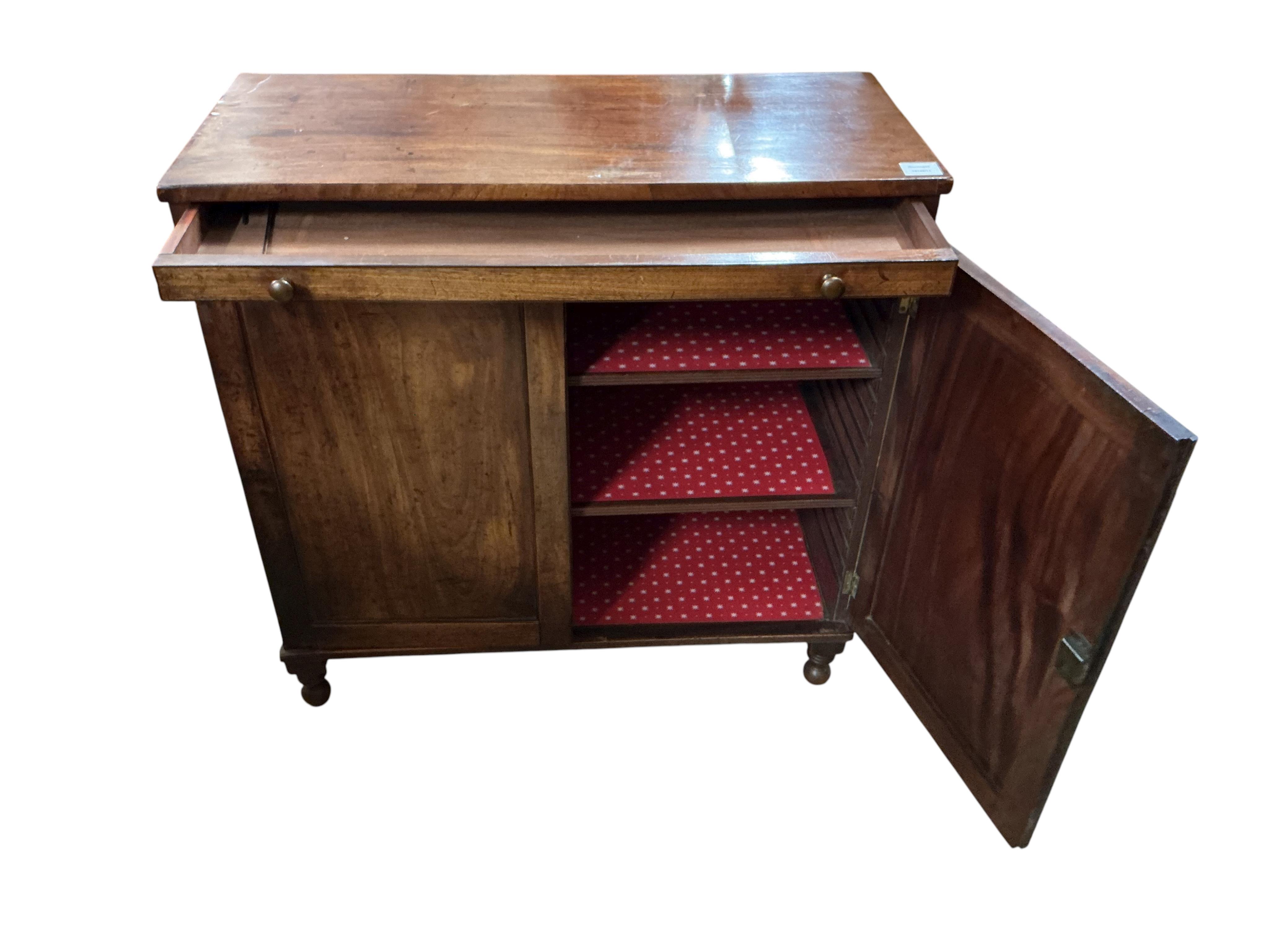 A George IV mahogany side cabinet, width 83cm, depth 35cm, height 83cm